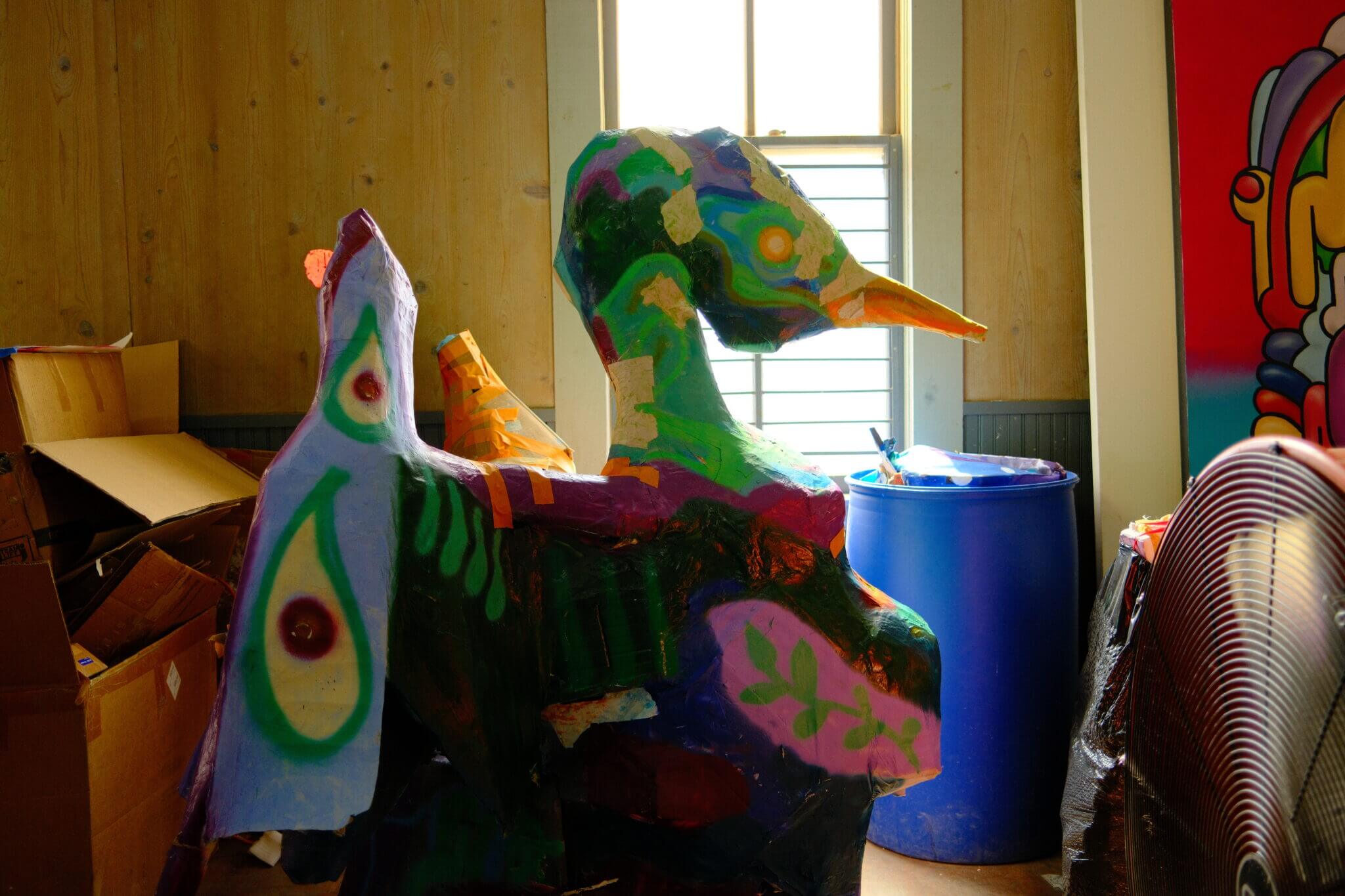 The Anhinga statue for Dia de los Muertos by Mauro de la Tierra